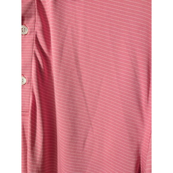 Dunning Golf Polo Shirt Men’s Small Coral Pink Stripe Stretch Performance - Picture 4 of 9